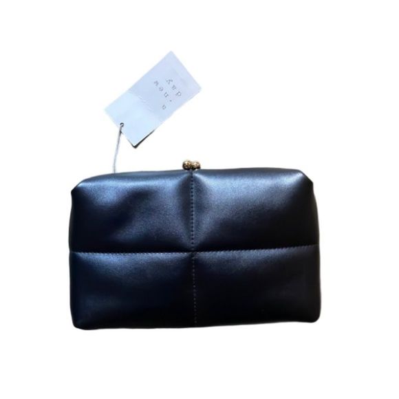A New Day Quilted Black Clutch Small Crossbody Bag - Picture 1 of 8